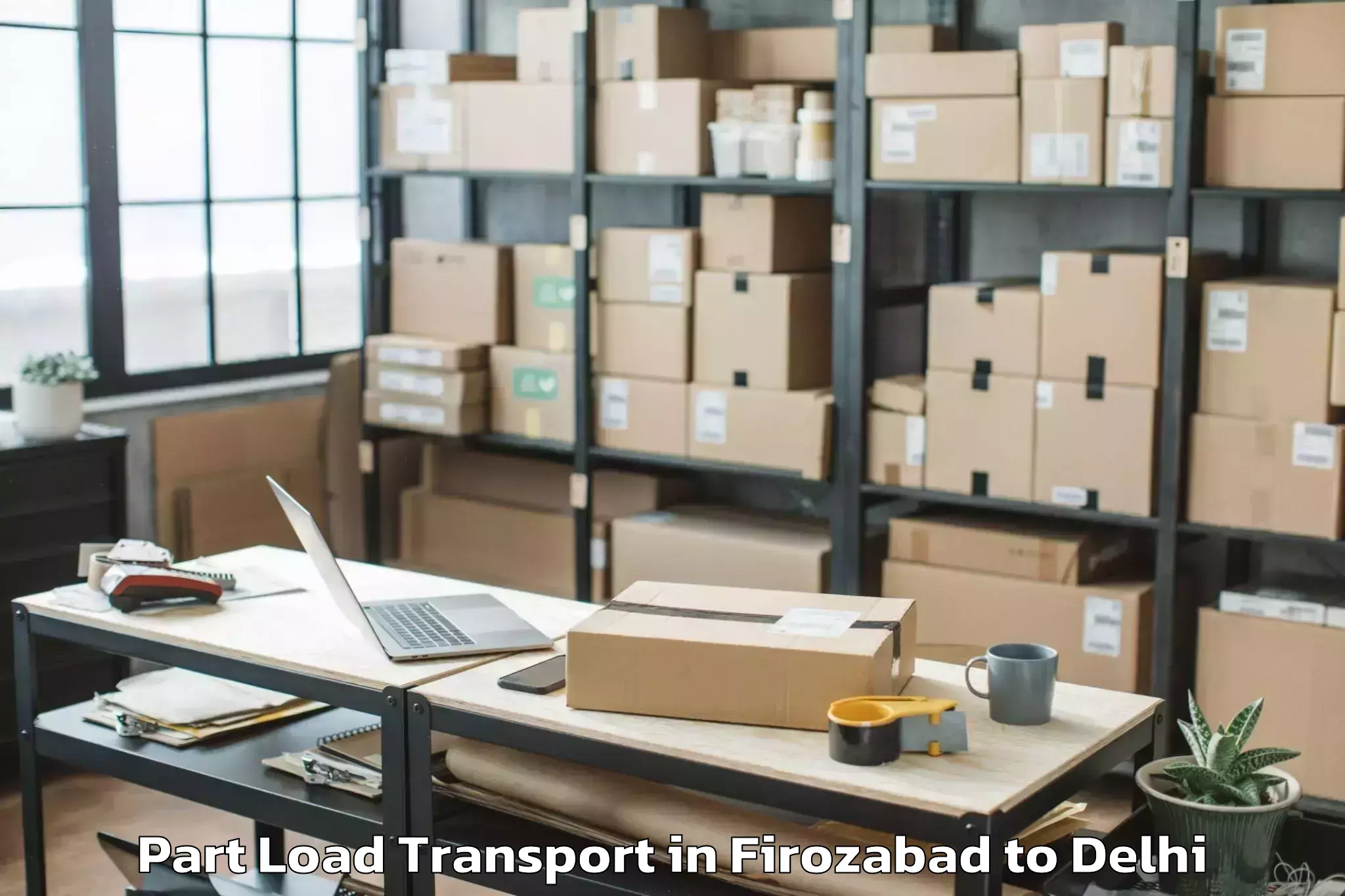 Book Firozabad to Sansad Marg Part Load Transport